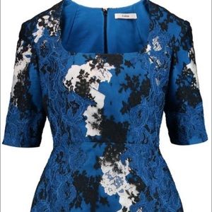 Erdem Sophia Dress - Lace Blue Black White US 6 EUC